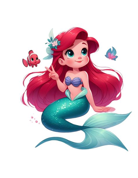 Disney Cuties, Mermaid Pictures, Mermaid Decor, Cute Mermaid, Puzzle Art, Ariel The Little Mermaid, Mermaid Art, High Resolution Images, Disney Fun