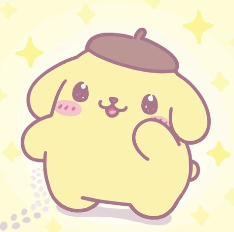 By : _marumelo_ ( Instagram ) Pom Pom Purin Drawing, Pom Pom Purin Icon, Yellow Things To Draw, Pompompurin Icon, Pompompurin Cute, Kawaii Pompompurin, Sanrio Pom Pom Purin, Pompom Purin, Pom Purin