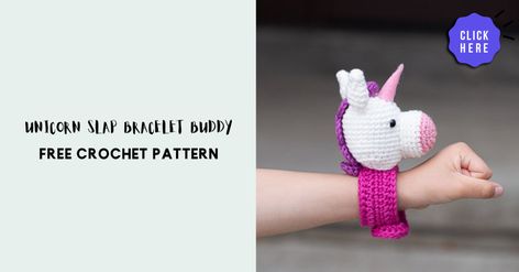 crochet Unicorn Slap Bracelet Buddy free pattern Slap Bracelets, Crochet Unicorn, 2020 Design, Live Lokai Bracelet, Free Crochet Pattern, Free Crochet, Good Books, Free Pattern, Crochet Patterns