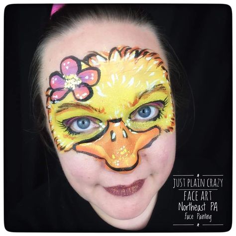 Duck Face Paint, Face Painting Farm Animals, Chicken Face Paint, Farm Face Paint, Farm Animal Face Paint, Duck Makeup, Cow Face Paint, Bear Face Paint, Easy Halloween Face Painting