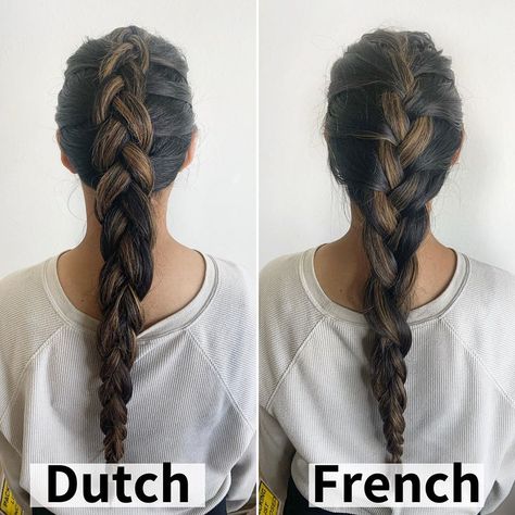 French Braid Vs Dutch Braid, Duch Braids Vs French Braids, French Vs Dutch Braid, Dutch Braids Men, How To Do French Braids, Tight Dutch Braid, Dutch And French Braids, Fake Dutch Braid, One Dutch Braid