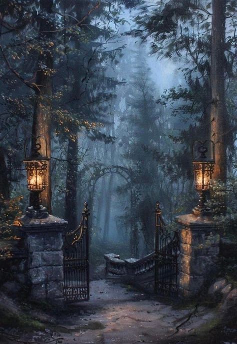 Princess Pet, Forest Cottage, Relaxing Art, Fantasy Places, Modern Fantasy, Beautiful Dark Art, Beautiful Landscape Wallpaper, Environment Concept Art, Dark Forest