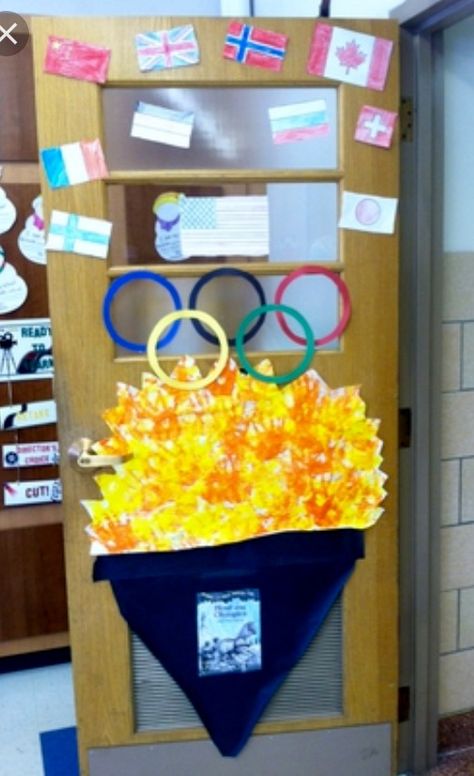 Olympics class door Luxury Classroom, Labor Day Decorations, Fall Classroom Door, Classroom Door Decorations, Halloween Classroom Door, Door Decoration Ideas, Diy Christmas Door Decorations, Diy Christmas Door, Christmas Classroom Door