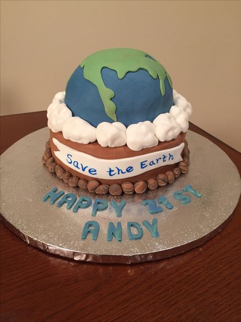 Save The Earth Birthday Cake Cake Designs For Competition, Cake Computer, Computer Cake, Earth Cake, Cake Competition, Planet Cake, Vintage Cakes, Save The Earth, Cake Packaging