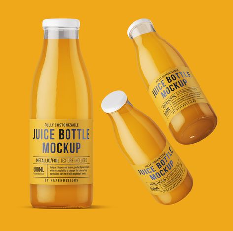 Juice Round Bottle Mockup+Free Sample on Behance Bottle Mockup Free, Juice Bottle Mockup, Clear Plastic Water Bottles, Wine Bottle Label Design, Medicine Packaging, Glass Flask, Juice Packaging, Juice Bottle, Bottle Label Design