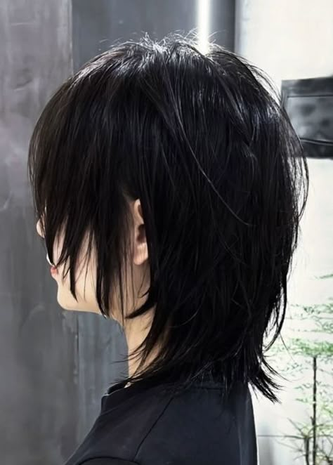 Short Anime Haircut, Anime Haircut Women, Tom Boy Hair, Vkei Haircut, Hair Design Ideas, Short Wolfcut, Straight Wolfcut, Extreme Haircut, Haircut Transformation