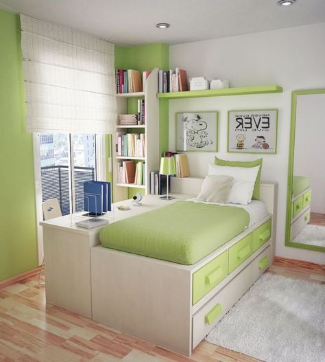 Decorating small spaces. http://activerain.com/blogsview/4254117/how-to-make-a-small-room-look-roomier-a-staging-illusion Small Bedroom Paint Colors, Small Bedroom Colours, Small Bedroom Remodel, Small Room Decor, Small Bedroom Designs, Dekorasi Kamar Tidur, Small Bedroom Decor, Small Room Design, Teenage Bedroom