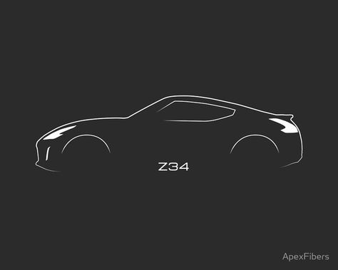 Nissan 370z (Z34) Brustroke Silhouette 370z Tattoo, 350z Tattoo, Silhouette Poster, Shape Logo, Car Silhouette, Logo Car, Car Tattoos, Nissan Z, Nissan 370z