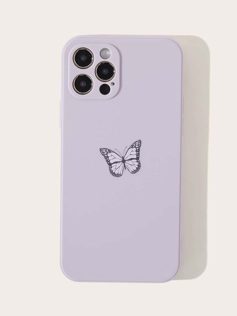 Multicolor    TPU Animal Phone Cases Embellished   Phone/Pad Accessories Cute Phone Cases Butterfly, Purple Phone Case, Purple Aesthetics, Painted Phone Case, Dream Phone, Phone Case Diy Paint, Diy Phone Case Design, Bday Wishlist, Purple Cases