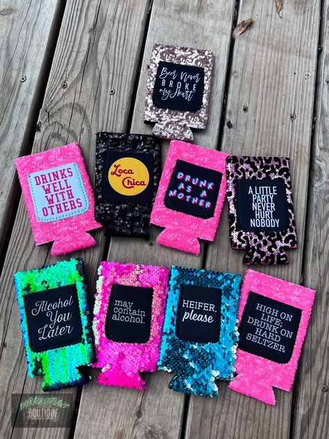 Koozie Ideas, Custom Coozies, Beer Coozie, Beer Koozies, Cricut Ideas, Drink Sleeves, Leather Craft, Western Fashion, New Arrivals