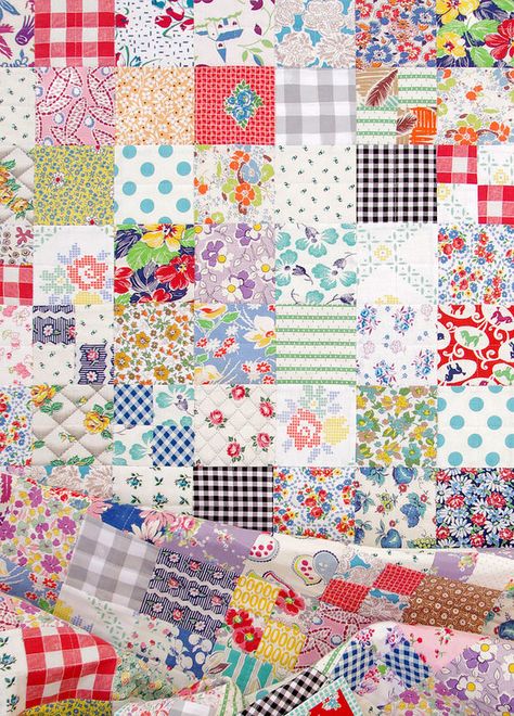 Kawaii Quilt, 1930s Quilts, Quilt Contemporary, Feedsack Quilt, Red Pepper Quilts, History Of Quilting, Vintage Quilts Patterns, Finished Quilts, Quilts Vintage