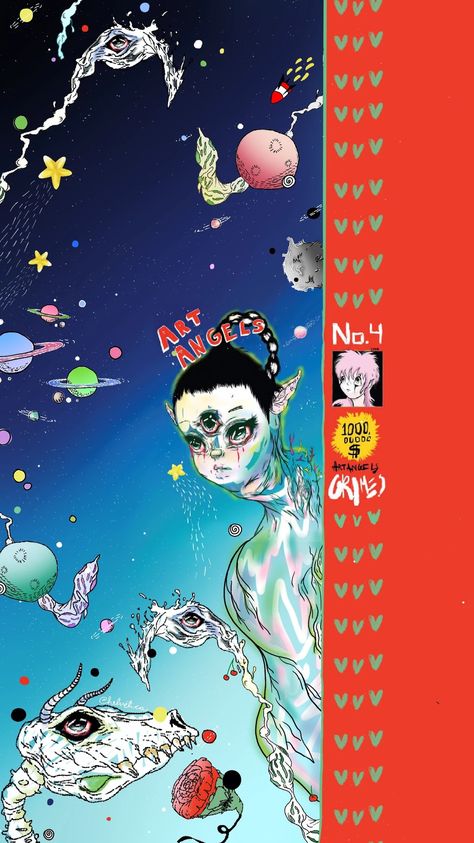 Art Angels Grimes Aesthetic, Grimes Album Cover, Grimes Art Angels, Grimes Album, Grimes Artwork, Angel Posters, Fav Artist, Angel Wallpaper, Decor Prints