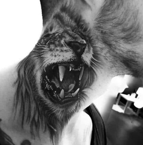 Lion Neck Tattoo Design Ideas For Men Lion Neck Tattoo Men, Lion Neck Tattoo, Neck Tattoo Ideas For Men, Neck Ideas, Neck Tattoo Ideas, Tattoos Lion, Best Neck Tattoos, Masculine Tattoos, Men Masculine