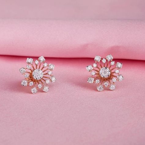 Studs Earrings Gold India, Studs Earrings Gold, Vj Collection, Beautiful Diamond Earrings, Crystals Beautiful, Nails Polish, Ruby Earrings, Studs Earrings, Earrings Studs