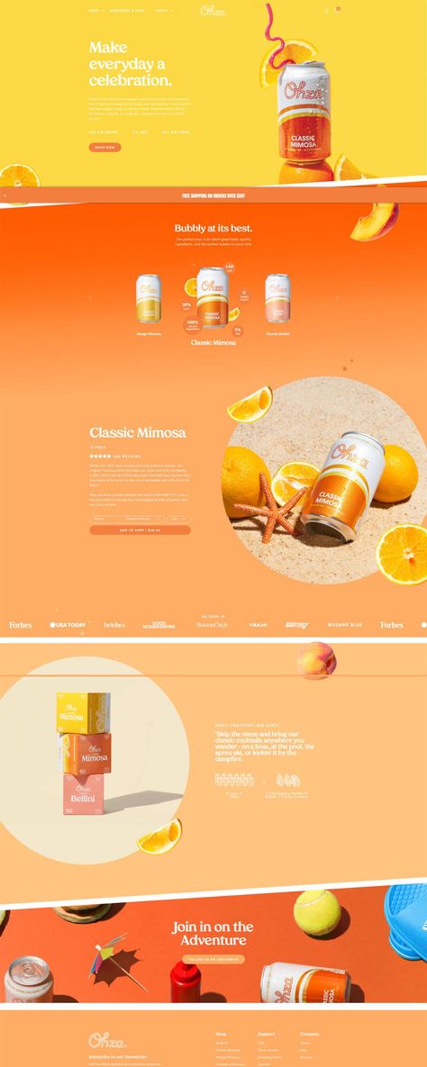 Website Visual Design, Best Ecommerce Website Design, Website Design Food Product, Energy Drink Website Design, Smoothie Website Design, Creative Ecommerce Website Design, Yellow Website Design Inspiration, Drinks Website Design, Website Design Homepage