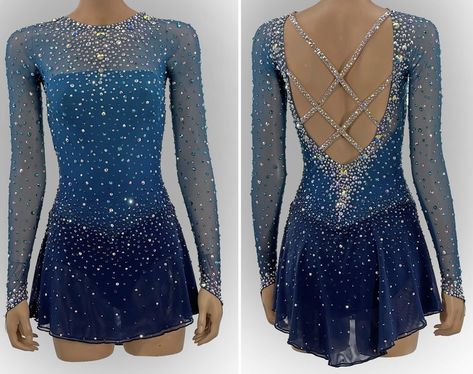 Blue Skating Dress, Blue Figure Skating Dress, Oktoberfest Outfits, Ice Skating Costumes, Figure Skating Competition Dresses, Ice Skating Outfit, Kids Wigs, Figure Skating Dress, Ice Skating Dresses