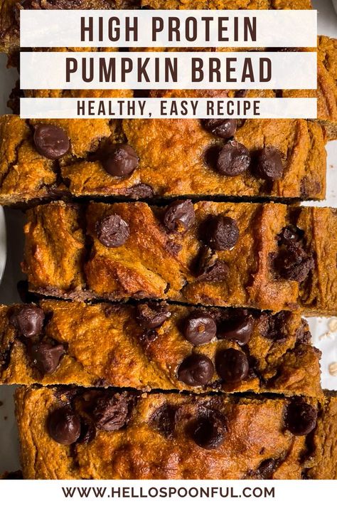 I have told everyone about this healthy protein pumkin bread because it's INCREDIBLE! The texture is so light, fluffy, and moist but it's made with oat flour! This is my favorite pumpkin bread recipe for fall! Protein Breakfast Bread, High Protein Pumpkin Recipes, Protein Pumpkin Bread, Pumpkin Bread Recipe Healthy, Pumpkin Protein Muffins, Chocolate Pumpkin Bread, Oat Flour Recipes, Healthy Pumpkin Bread, Gluten Free Pumpkin Bread