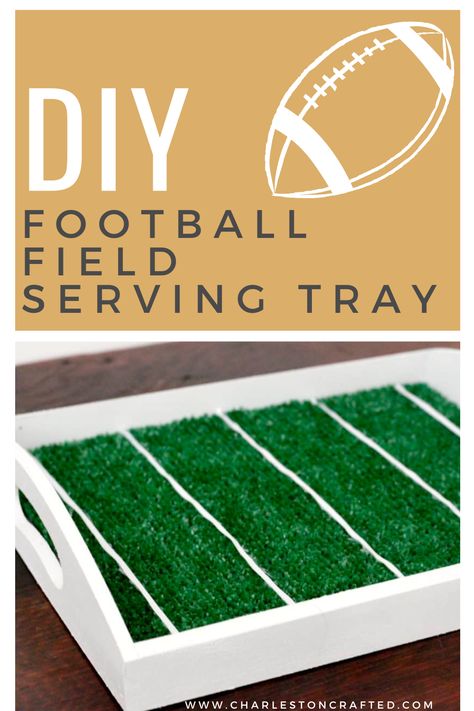 Planning a Super Bowl party for friends soon? Try your hand at making a DIY football field serving tray for the snacks you serve! Football Decorations Diy, Diy Football Field, Serving Board Diy, Diy Football Party, Diy Super Bowl, Tailgate Decorations, Superbowl Party Games, Football Diy, Football Theme Party