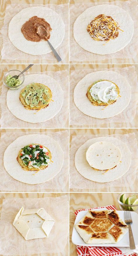 How to make a crunch wrap supreme at home! See you later Taco Bell Crunchwrap Supreme, Hispanic Recipes, Crunch Wrap, Griddle Recipes, Savory Food, George Foreman, Vegetarian Lunch, Chapati, Corn Tortillas