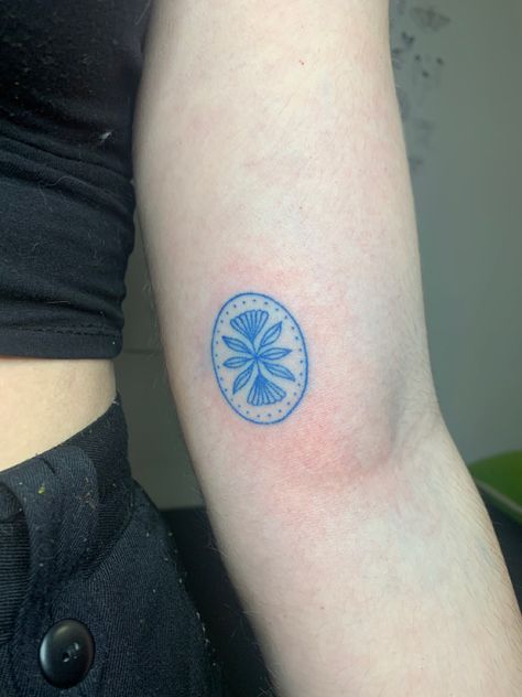 Blue Ink Tattoo Healed, Blue Stamp Tattoo, Light Blue Ink Tattoo, Light Blue Tattoo, Impulsive Tattoos, Indigo Tattoo, Blue Ink Tattoo, Black And Blue Tattoo, Blue Ink Tattoos