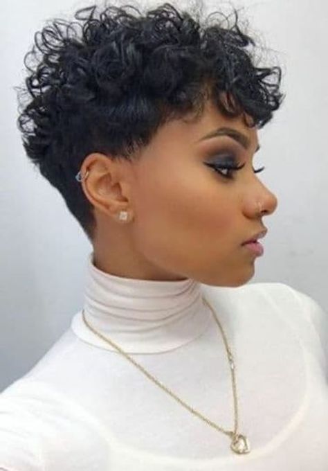 Curly Hair Pixie Cut, Curly Hair Pixie, Pixie Cut Curly Hair, Undercut Curly Hair, Layered Pixie Cut, Curly Pixie Hairstyles, Short Black Hair, Curly Pixie Haircuts, Natural Hair Short Cuts