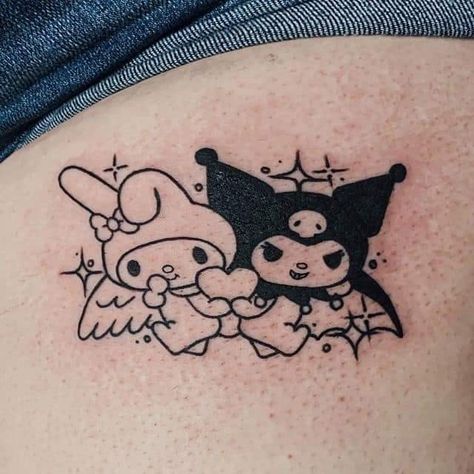 Grunge Tattoo, Goth Tattoo, Hello Kitty Tattoos, Kawaii Tattoo, Cute Tiny Tattoos, Poke Tattoo, Japon Illustration, Dark Tattoo, Aesthetic Tattoo