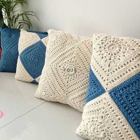 Denim Delight | Modern Aesthetic Touch Our New Creation | Crochet Cushion Cover Set of 5 . .Dm to book or for more details ! [Crochet cover, crochet cushion cover, crochet pillow shams, pinteresty cushion, home decor, living room decor] #crochetcushioncover #tojeofficialstore #pillowshams #denimcushion #trendinreels #motherssupportingmothers #mothersdaygiftideas Cushion Cover Crochet, Cushion Tutorial, Crochet Cushion, Crochet Cushion Cover, Crochet Cover, New Creation, Crochet Cushions, Home Decor Living Room, Crochet Pillow