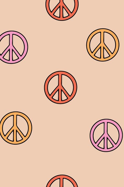 Retro 70s Aesthetic Wallpaper, Peace Sign Wallpaper Iphone, Groovy Retro Wallpaper, Groovy Background Wallpapers, 1970s Aesthetic Wallpaper, Groovy Iphone Wallpaper, Peace Sign Wallpaper, Hippie Background, Phone Wallpaper Iphone