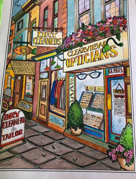 Teresa Goodridge, Creative Haven Coloring Books, Coloring Books For Adults, Books For Adults, Castle Art, Adult Coloring Books, Main Street, Frame Design, Adult Coloring