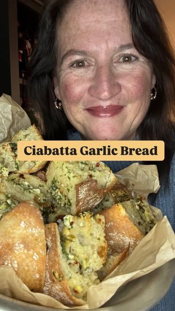 Diane Morrisey on Instagram: "Because we can all use one more Garlic Bread recipe!  And a beautiful loaf of Ciabatta bread is the star of this one!  Make a bunch of slices into the bread being careful not to cut through and stuff the bread with a delicious  cheesy garlic butter.  Wrap in foil and bake. Remove foil and bake again until golden and crispy.  Then have at that loaf!
.
.
Ciabatta Garlic Bread
.

1 loaf ciabatta bread
1 stick butter, softened
1/2 tsp kosher salt
1/4 tsp black pepper
3 cloves garlic, minced
1/2 cup grated Parmesan cheese
1 tbls fresh thyme
1/4 cup fresh parsley, chopped

Preheat an oven to 350F  For the filling, mix all the ingredients except ciabatta together and mash with a fork until combined. Cut the ciabatta in slices without cutting through the bottom. Make Ciabatta Garlic Bread, Garlic Cheese Bread, Stick Butter, Garlic Bread Recipe, Cheesy Garlic Bread, Ciabatta Bread, Garlic Cheese, Cheese Bread, Boot Camp