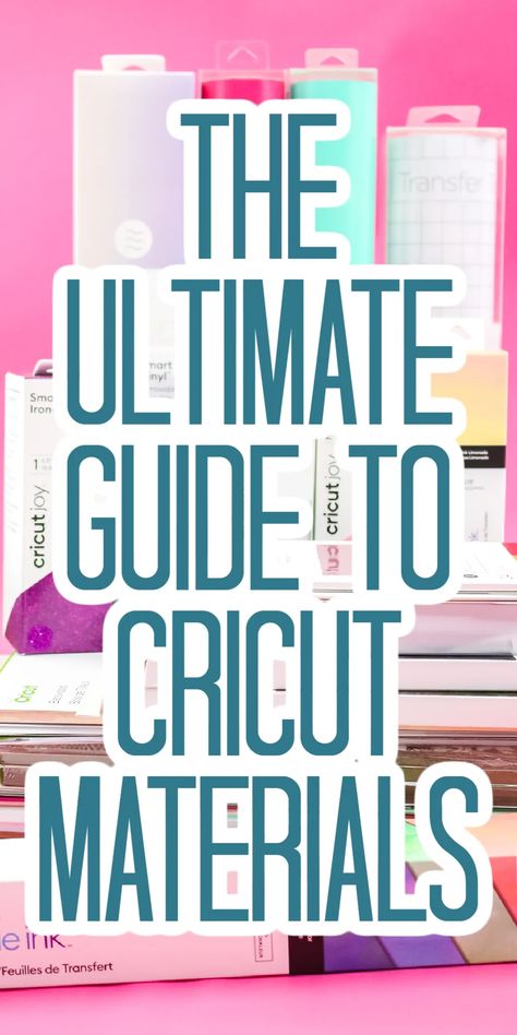 Here is your ultimate guide to Cricut materials! We are covering everything you need to know to pick the right material for your project and machine. Cricut Material Guide, Cricut Cheat Sheets Free, Cricut Material, Cricut Materials, Cricut Banner, Cricut Projects Easy, Cricut Help, Cricut Mat, Cricut Design Studio