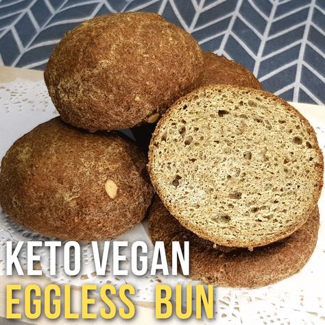 Keto Eggless Vegan Bun With Pumpkin Seed Flour Gf Buns, Keto Buns, Eggless Recipes, Seed Bread, Keto Vegan, Vegan Bread, Pumpkin Seed, Vegan Pumpkin, Keto Bread