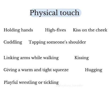 Physical Affection Love Language, The Different Love Languages, How To Show Physical Touch Love Language, Love Language Touch, Physical Touch Love Language, Intentional Dating, Types Of Love Language, Love Language Physical Touch, Different Kinds Of Love