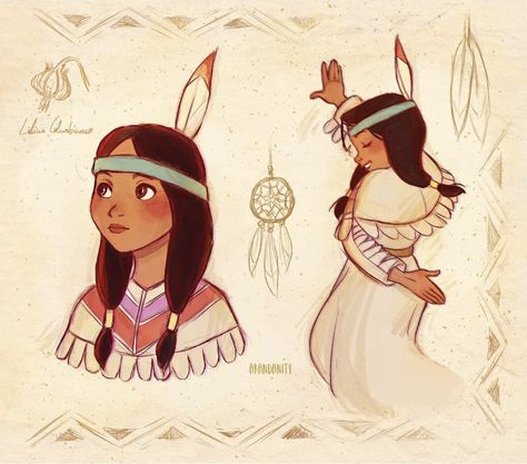 Indigenous Concept Art, Tiger Lily Peter Pan, Princess Tiger Lily, Peter Pan Art, Navajo Art, Realistic Cartoons, Some Sketches, Indigenous Culture, Dibujos Cute