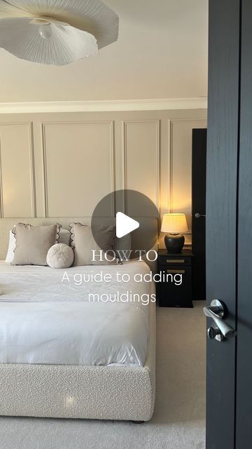 Wall Moulding In Bedroom, Bedroom Moulding Wall, Molding On Walls In Bedroom, Wall Moulding Ideas Bedroom, Bedroom Wall Moulding, Headboard Wall Design, Wall Molding Bedroom, Wall Molding Ideas Bedroom, Cheshire Mouldings