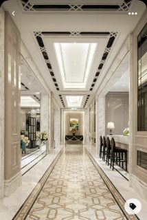 Interior Neoclassic, Modern Mountain House Plans, Marble Floor Pattern, Marble Flooring Design, Corridor Design, Neoclassical Interior, تصميم داخلي فاخر, Marble Floors, Luxury Modern Homes