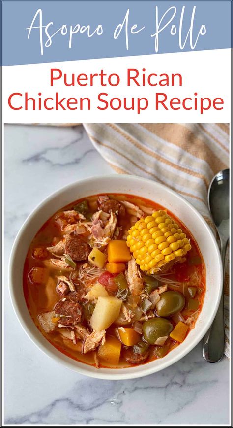 Puerto Rican Chicken Noodle Soup, Puerto Rican Chicken Thigh Recipes, Puerto Rican Chicken Soup, Puerto Rican Chicken Stew, Chicken Breast Soup, Puerto Rican Chicken, Pollo Recipe, Healthy Woman, Homemade Comfort Food