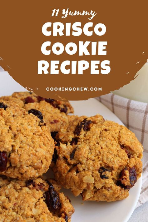 These 11 delectable Crisco cookie recipes will prove that butter isn’t the only thing you can use for making chewy, delicious cookies! Butter Crisco Cookies, Cookies Using Crisco Shortening, Cookies Made With Butter Flavored Crisco, Baking With Crisco, Desserts With Crisco, Cookie Recipes With Crisco, Butter Crisco Recipes, Oatmeal Cookies With Crisco, Cookies With Crisco Shortening