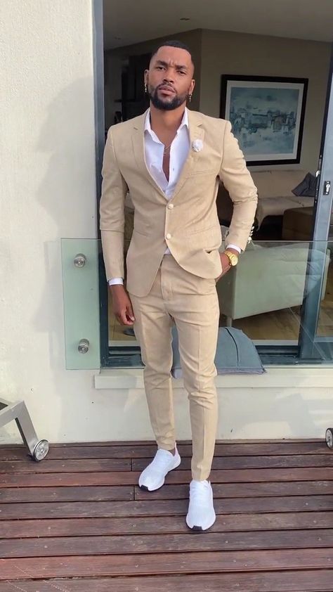 Beige Suits For Men, Beach Wedding Suits, Prom Suits For Men, Cream Suit, Stylish Mens Suits, Tan Suit, Dinner Suit, Beige Suits, Formal Fashion