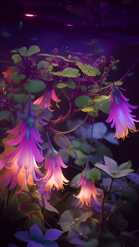 Neon Garden, Transparent Art, Glowing Flowers, Neon Flowers, Lovely Flowers Wallpaper, Ceiling Ideas, Plant Wallpaper, Sky Art, Rose Wallpaper