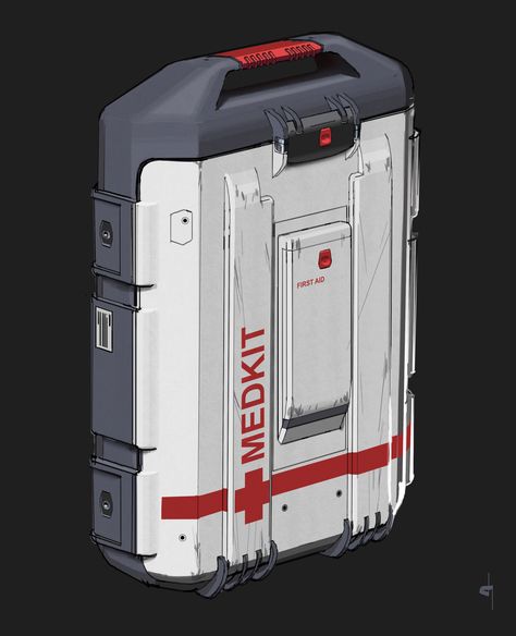 ArtStation - Medkit, David Heidhoff Scifi Design, Editing In Photoshop, Teknologi Futuristik, Sci Fi Props, Sci Fi Tech, Spaceship Interior, Props Concept, Surface Modeling, Sci Fi Design