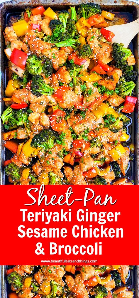 Sesame Chicken And Broccoli, Sheet Pan Dinners Chicken, Easy Sheet Pan Dinners, Sheet Pan Suppers, Sheet Pan Dinners Recipes, Recipe Sheets, Chicken And Broccoli, Sesame Chicken, Perfect Dinner