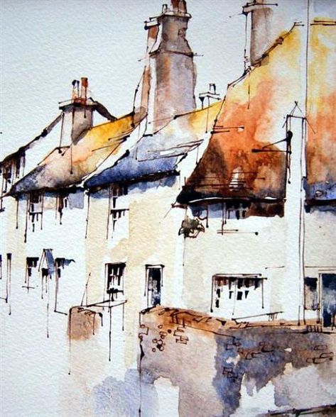 BOSHAM | Jeanette Clarke | Flickr Line And Wash, Watercolor Architecture, Watercolour Inspiration, Watercolor Painting Techniques, 수채화 그림, Watercolor Landscape Paintings, Landscape Drawings, Watercolor Sketch, Urban Sketching