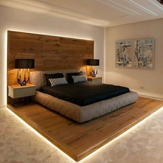 Led Motion Sensor Light, Bedroom Design Modern, Modern Decorating, Apartment Entrance, Outdoor Led Strips, Wooden Bed Design, Neon Flex, Motion Sensor Light, Lounge Lighting