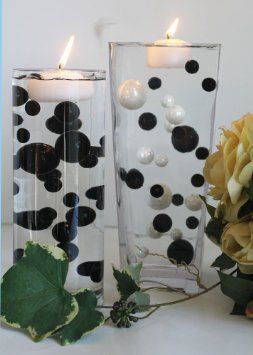 Black And White Table Centerpieces Diy, Black Party Centerpieces, Black And White Party Table Decor, Black Table Centerpieces, Black White And Silver Party Decorations, Black And White Party Decorations, Black And White Centerpieces, Black Centerpieces, White Party Decorations