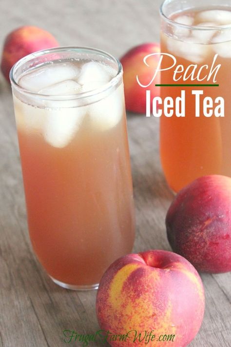 Peach Iced Tea Recipe, Sun Tea Recipes, Mango Iced Tea, Homemade Iced Tea, Peach Iced Tea, Sweet Tea Recipes, Iced Tea Recipe, Sun Tea, Peach Ice Tea