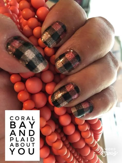 Desert Nails, Colorstreet Nail Ideas, Plaid Nail Art, Colorstreet Combos, Nails Color Street, Nail Combos, Color Street Mani, Nail Color Combos, Color Street Combos