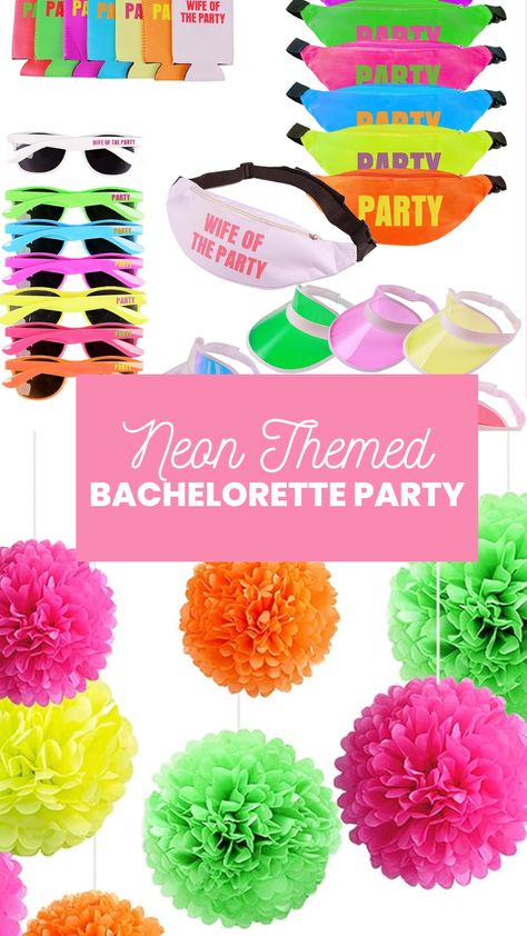 Neon Bachelorette Party Ideas - Bach Bride Glow In The Dark Bachelorette Party, Electric Love Bachelorette Theme, Electric Love Bachelorette, Neon Bachelorette Party, Spa Bachelorette, Neon Bachelorette, Nyc Bachelorette, Bach Themes, Neon Tutu