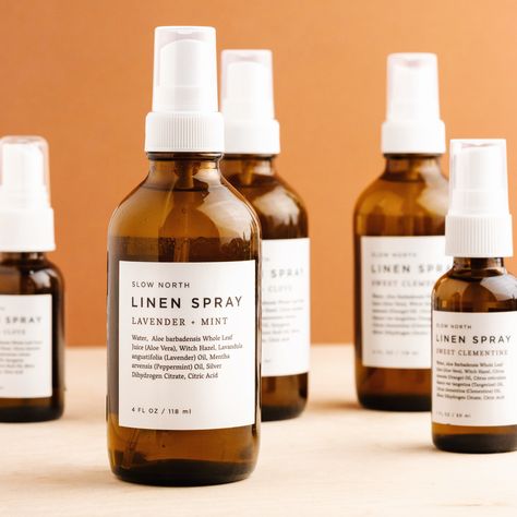 Our Linen Sprays have an all-new look!! Can you spot the differences?🤩 Spray Photography, Spray Packaging, Thieves Cleaner, Pr Package, Natural Laundry Detergent, Mint Water, Lavender Spray, Diy Skin Care Routine, Natural Laundry