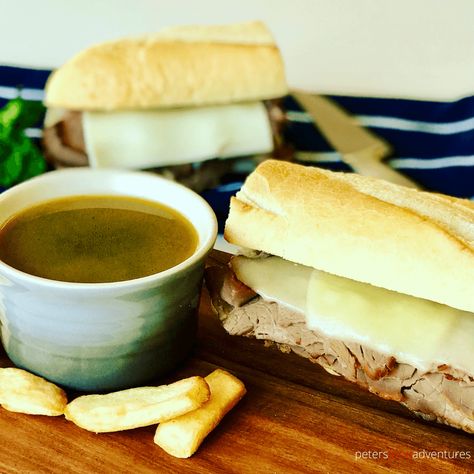 French Dip with Easy Au Jus Recipe Easy Au Jus Recipe, French Dip Recipe, Jus Recipe, French Dip Recipes, Au Jus Recipe, Fruit Leather Recipe, Leftover Roast Beef, Beef Dip, Sliced Roast Beef